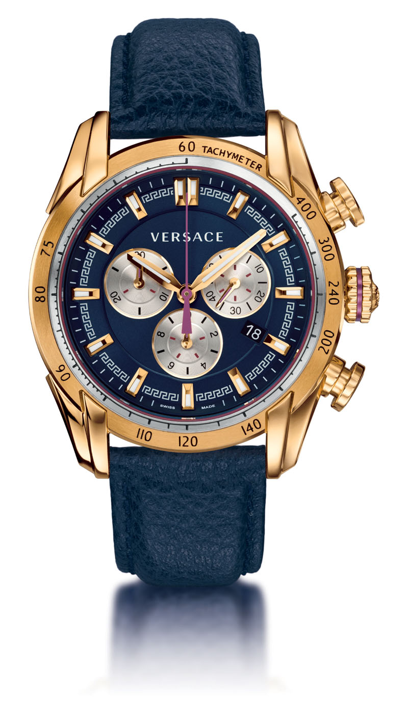 VERSACE V-Ray クロノグラフ 腕時計 シルバーグレカブレスレット